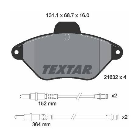 2163201 Plaquette de frein TEXTAR