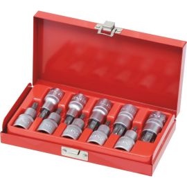 COFFRET 10 EMBOUTS ET DOUILLES TORX. 1/2" T20 à T70